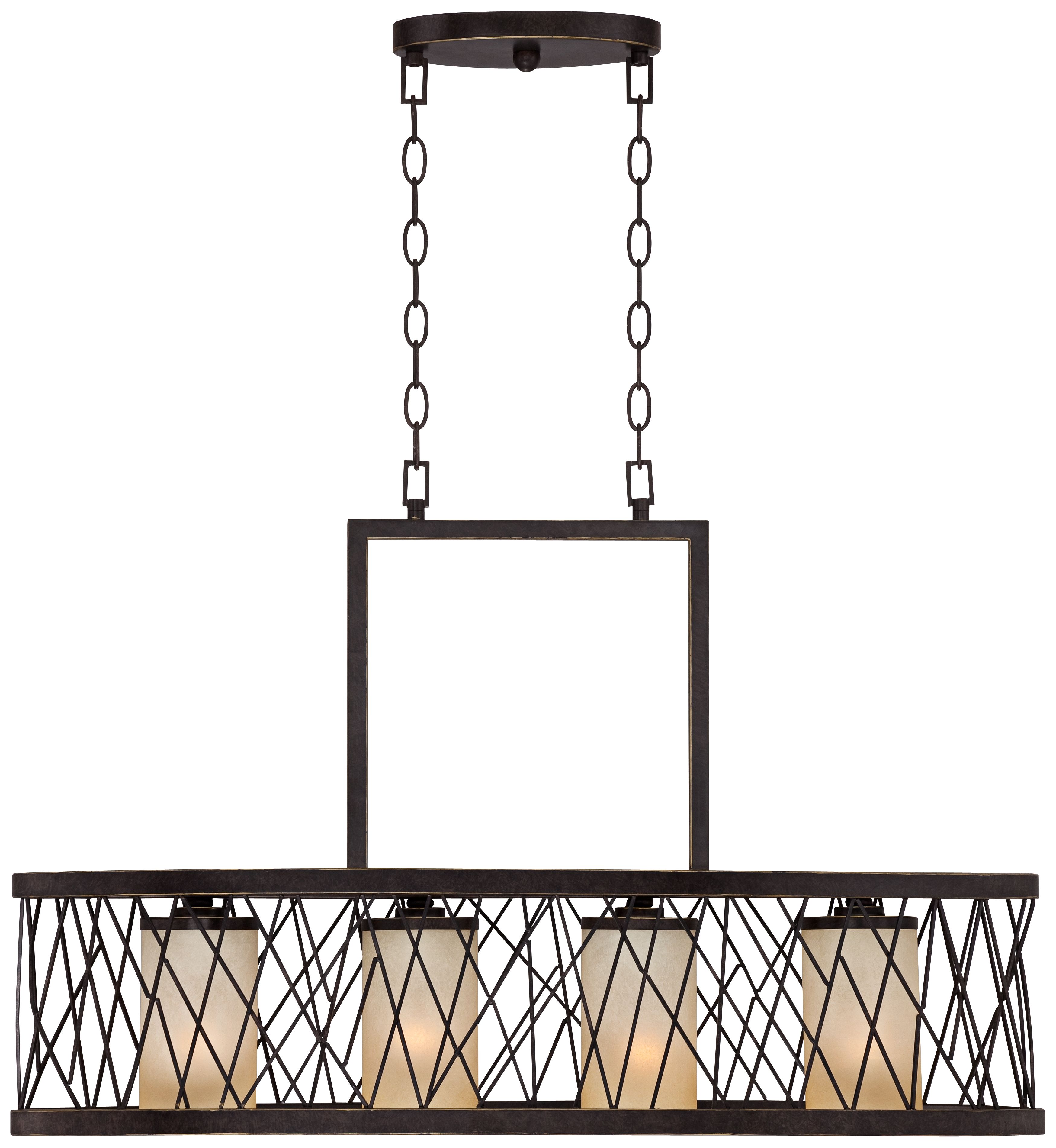 Criss Cross Cage 32" Wide Island Chandelier