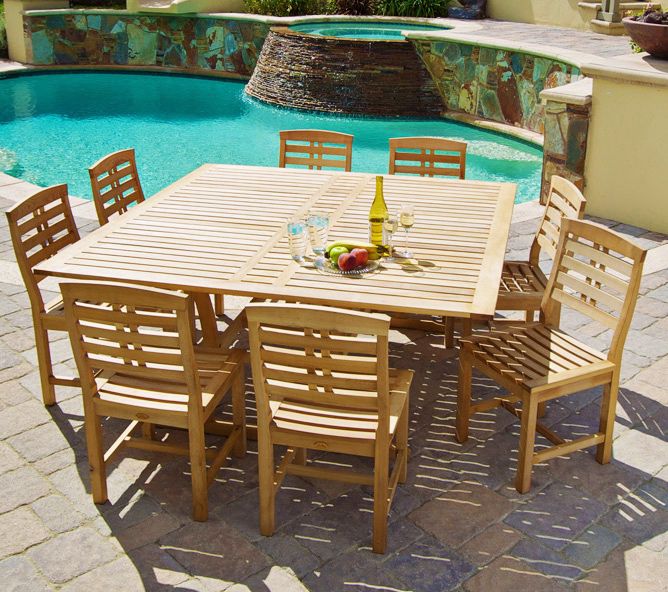 9-Piece Eucalyptus Outdoor Dining Set