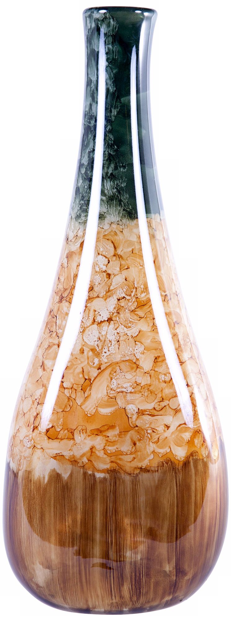 Wheatfield Large Hand-Painted Glass Triangle Bottle