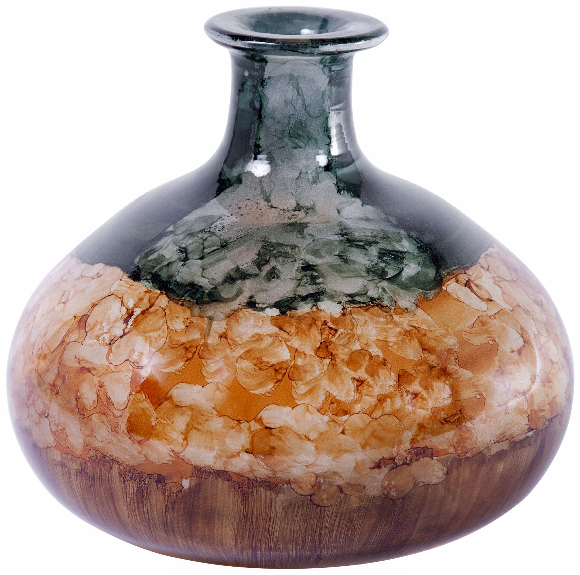 Wheatfield Hand-Painted Round Glass Vase