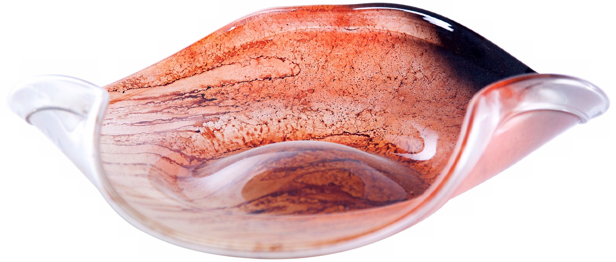 Copper Fusion Recycled Glass Curled Plate