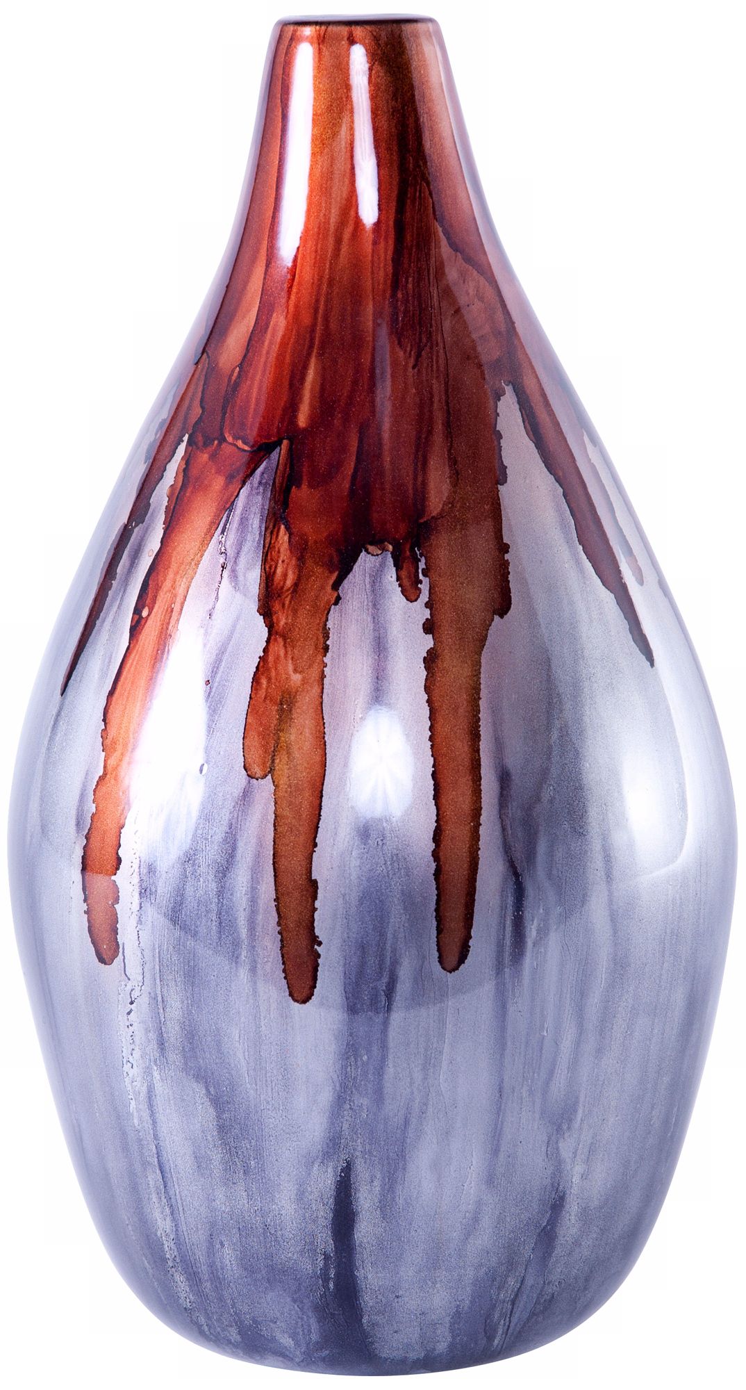 Silver Rave Round Hand-Blown Glass Bottle