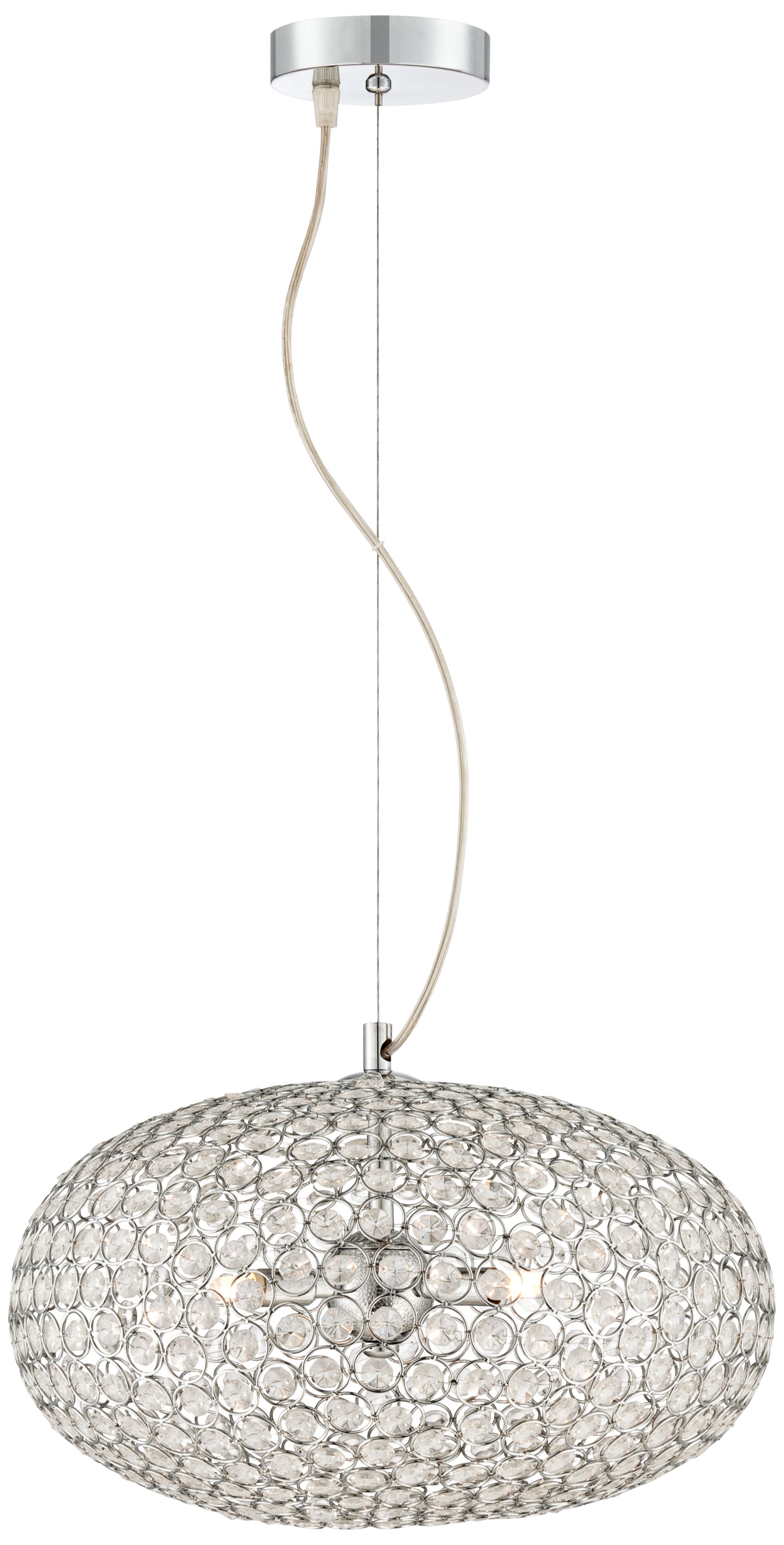 Possini Euro Celestia Chrome 16" Wide Round Crystal Pendant