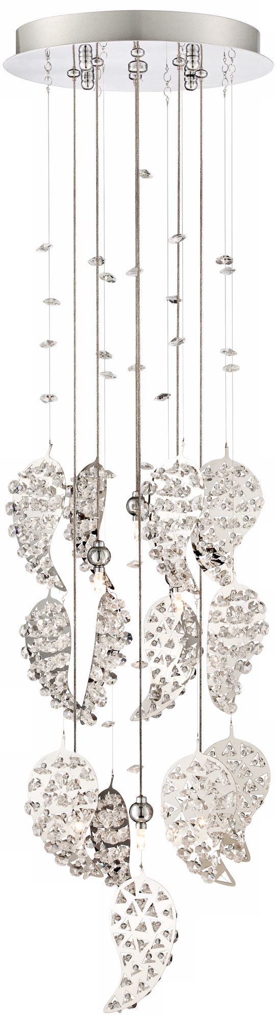 Fall Leaves 10-Light 17 1/2" Wide Crystal Pendant Light