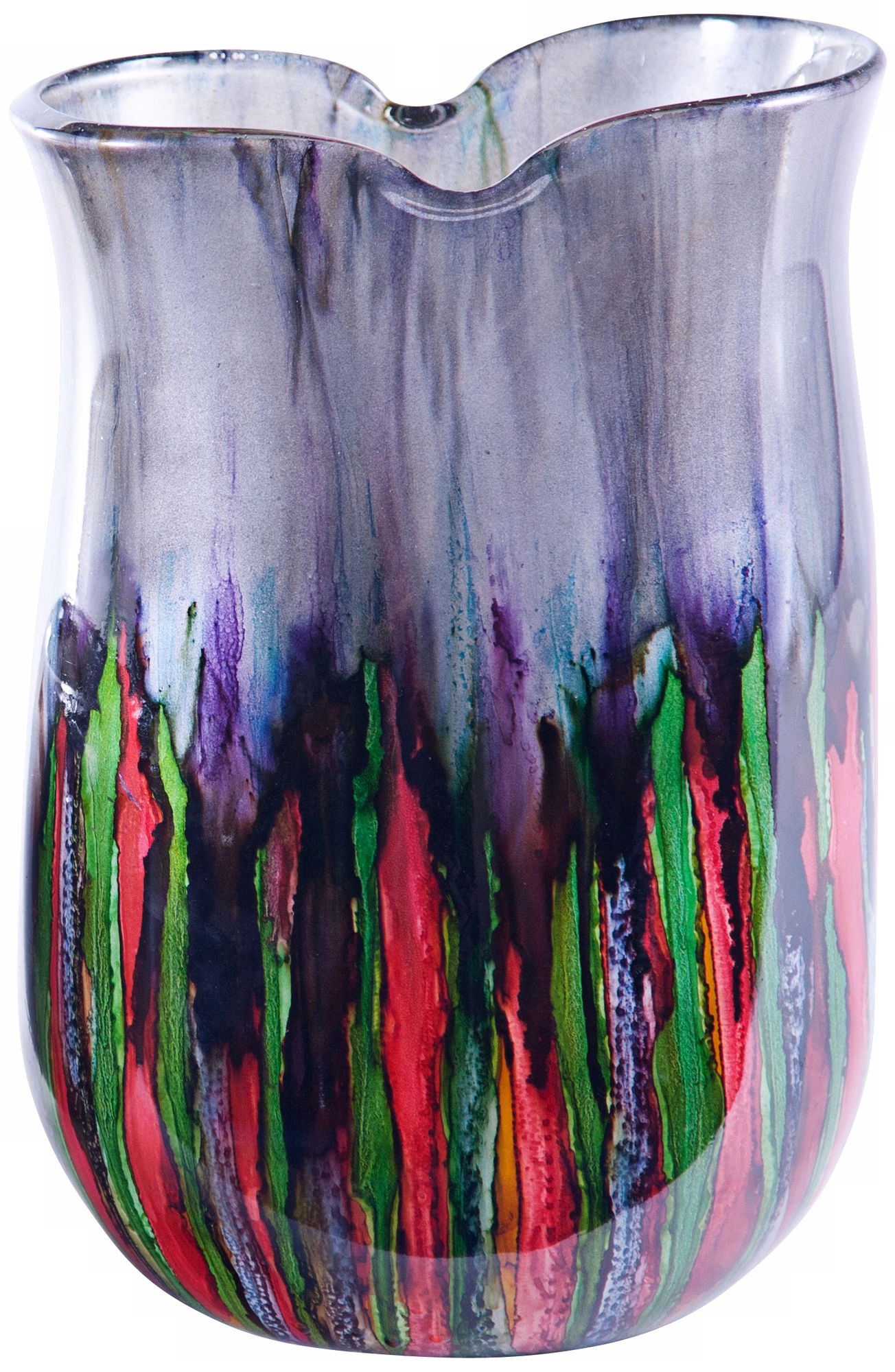 Hand-Blown Art Glass Kaleidoscope Urn