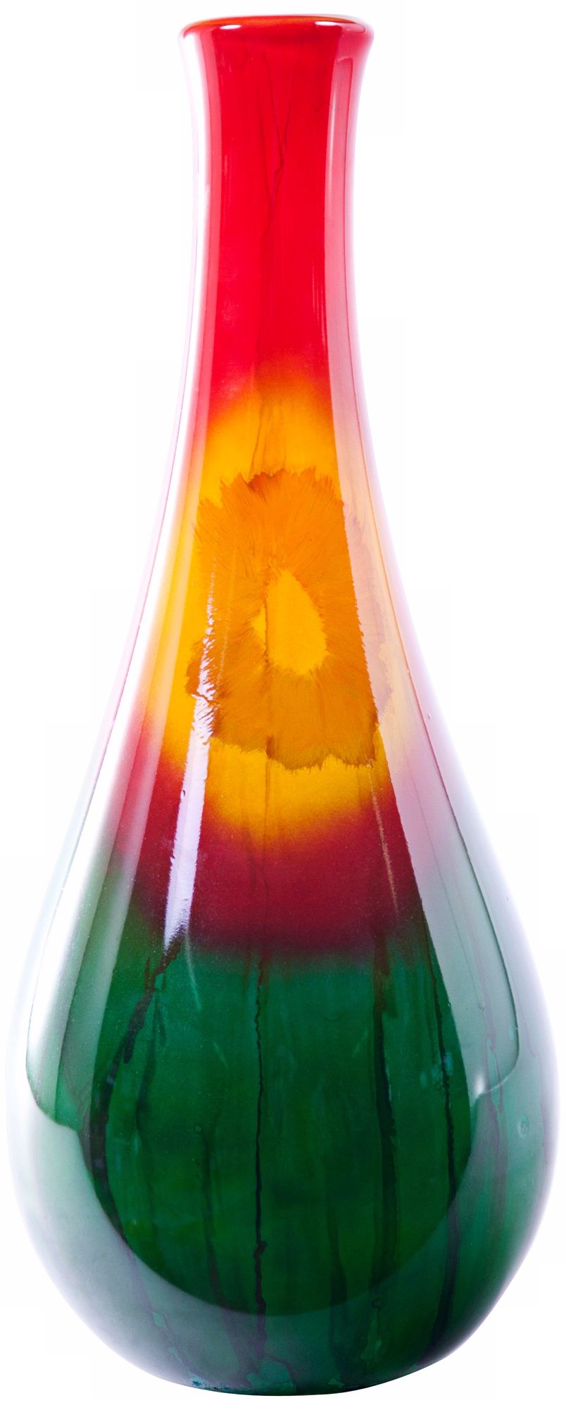 Art Glass Carnival Tear Drop Decorative Bottle
