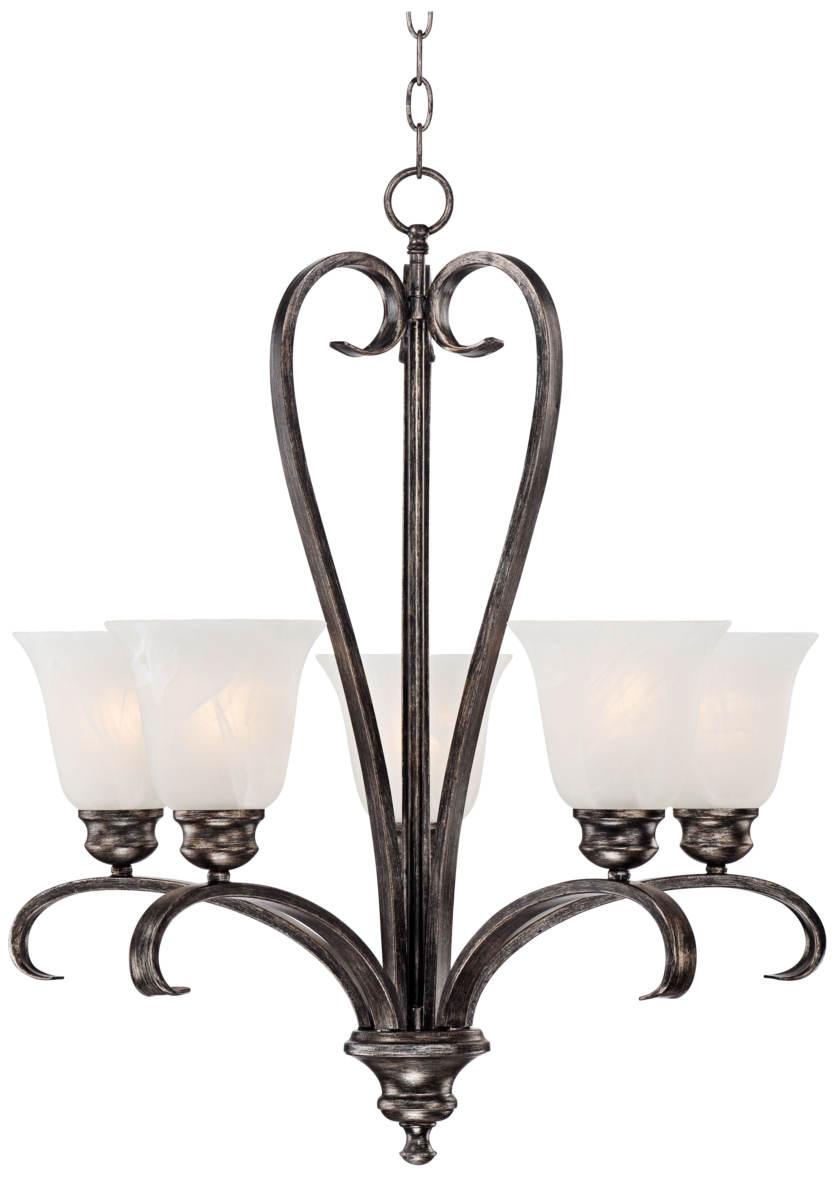 Worthington 24" Wide Alabaster Glass Bronze Chandelier