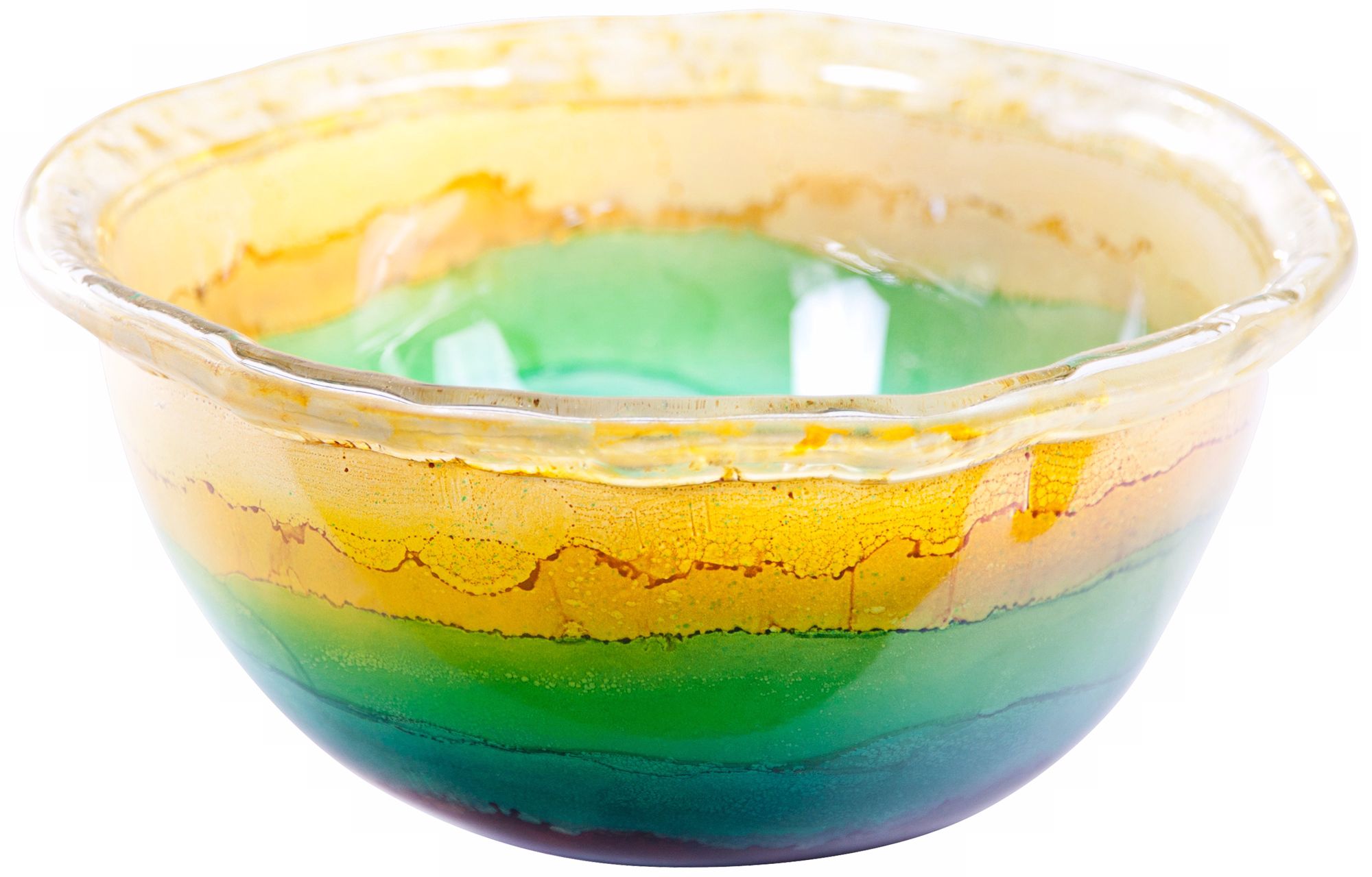 Cornflower Ruffle Hand-Blown Glass Bowl