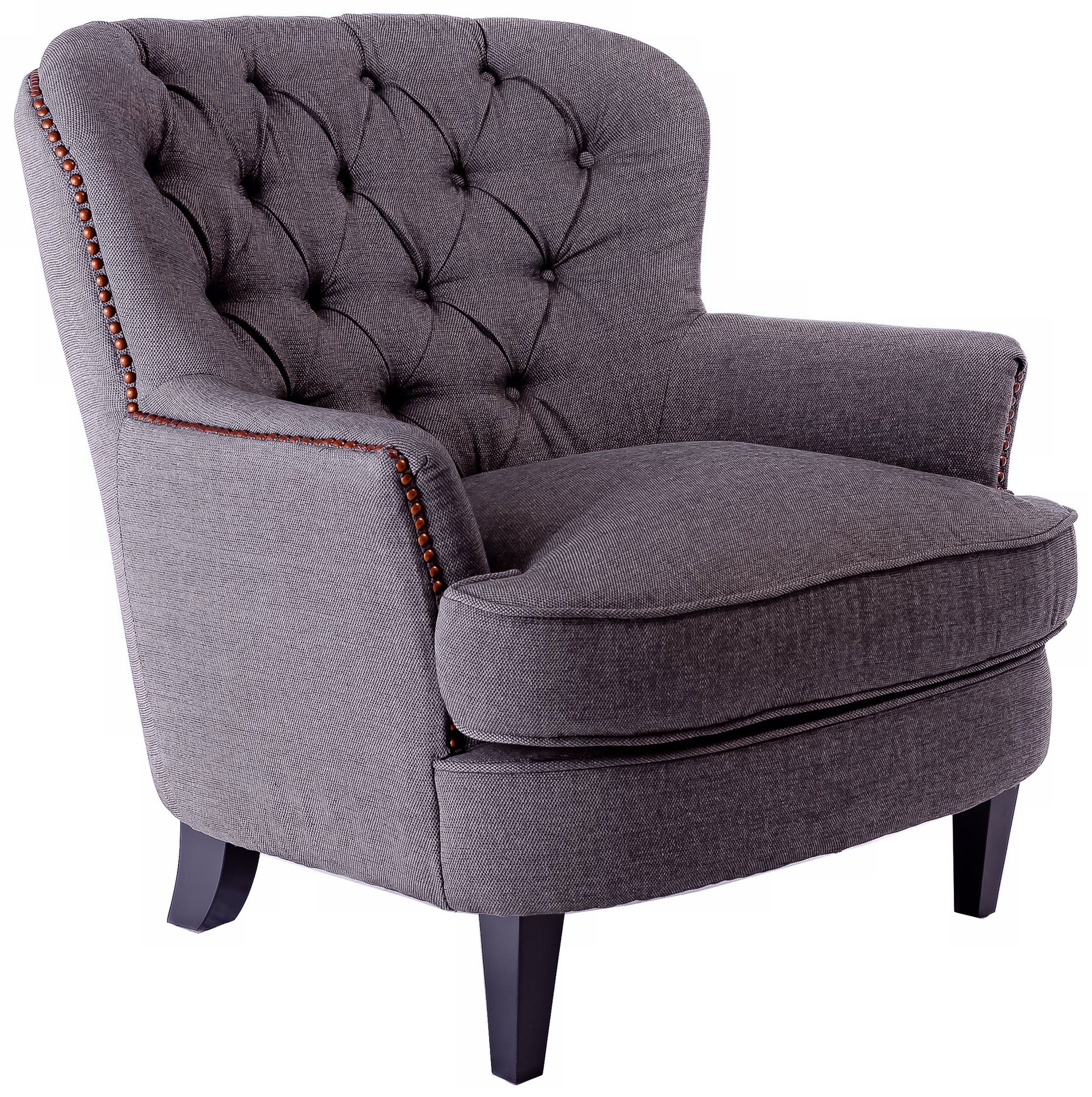 Grey Diamond Tufted Club Chair