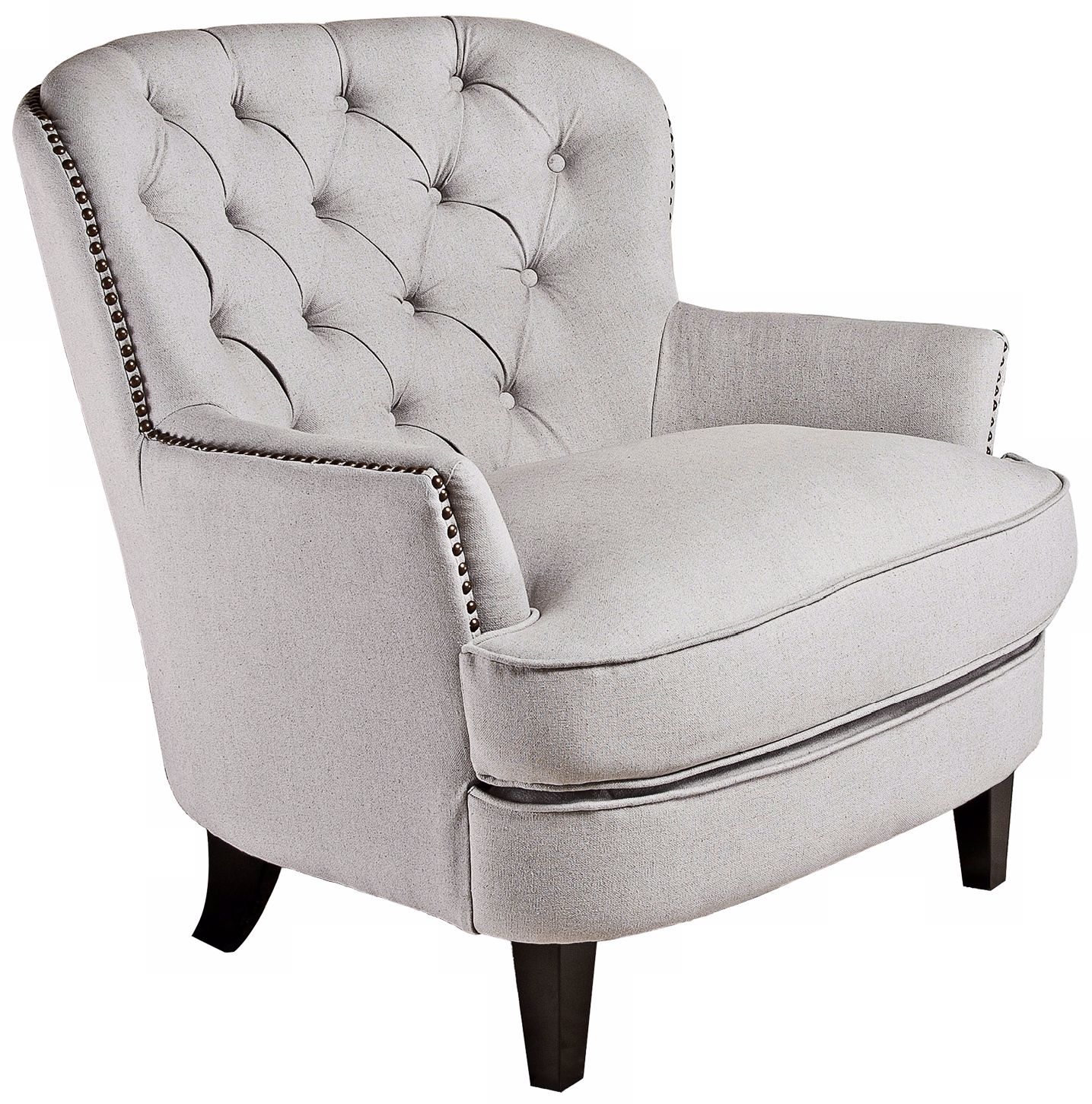Beige Diamond Tufted Club Chair