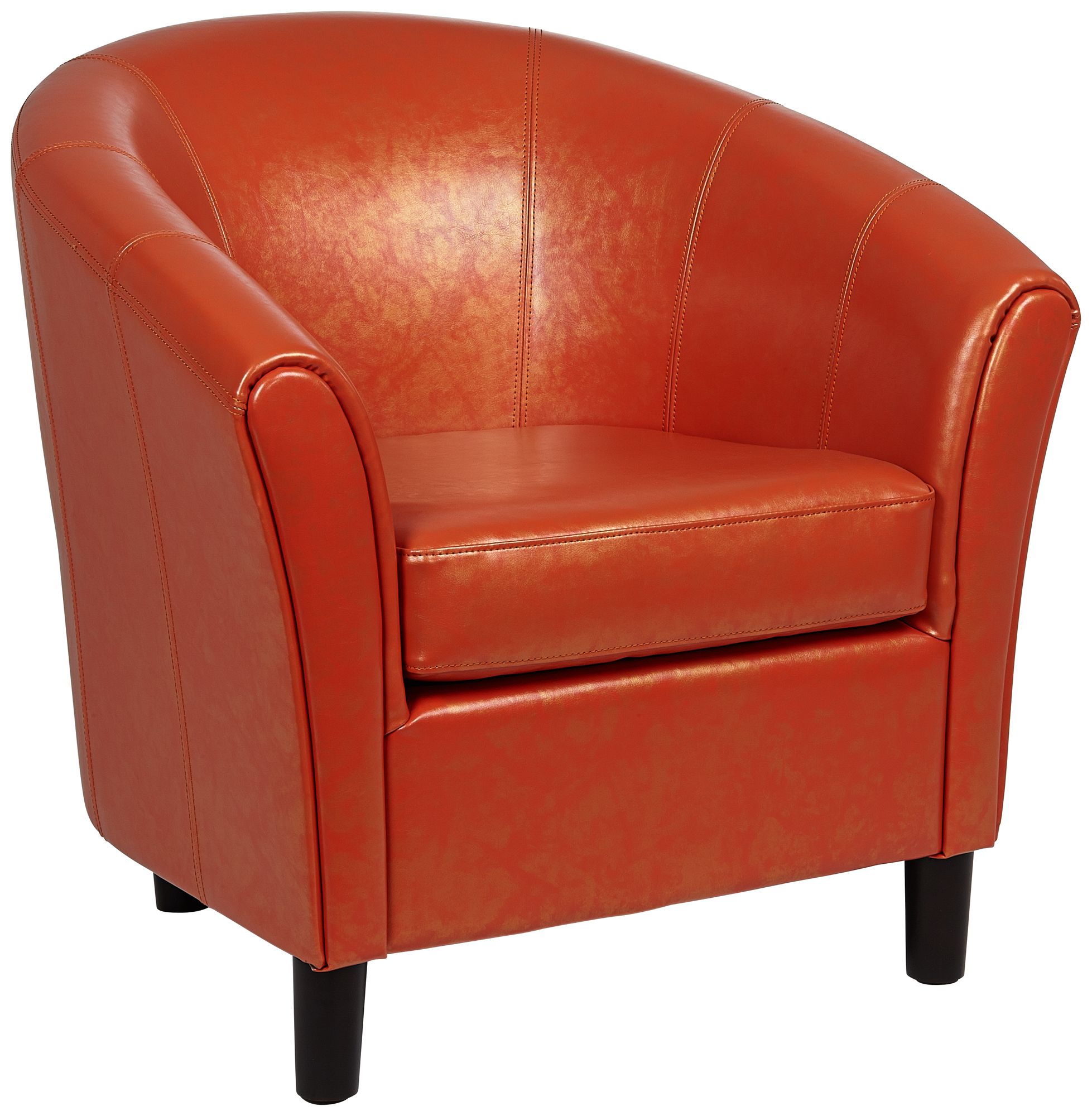 Napoli Orange Bonded Leather Club Chair