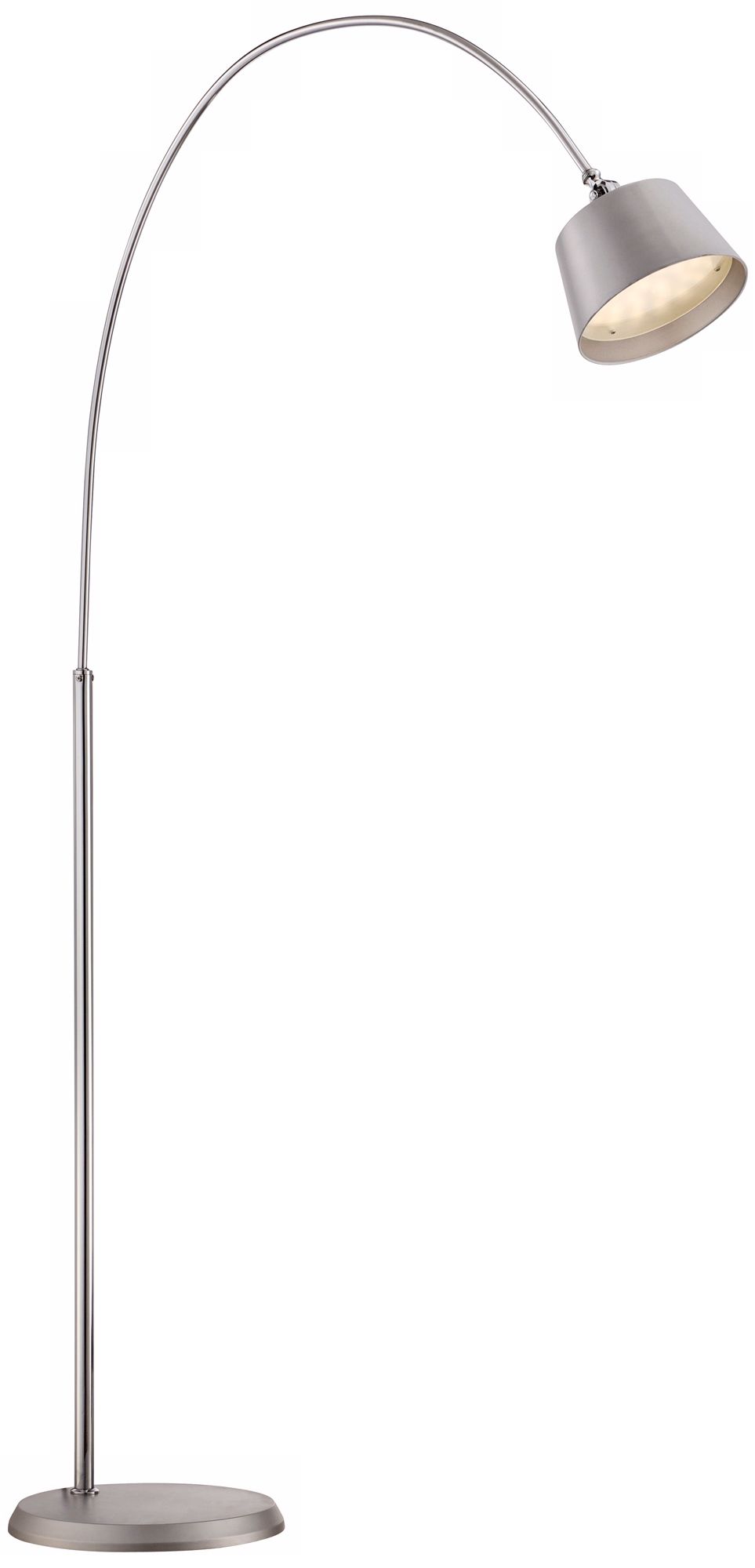 Possini Euro Chrome and Silver LED Arc Floor Lamp