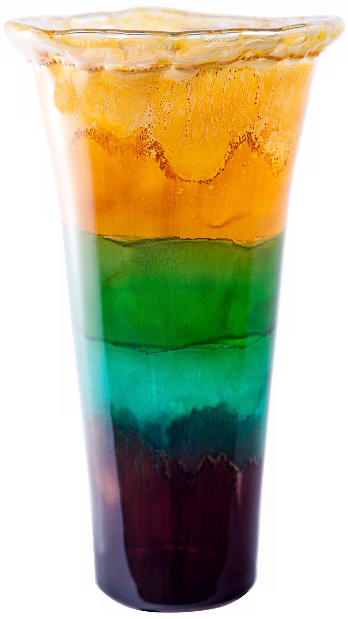 Cornflower Ruffle Large Hand-Blown Glass Cylinder