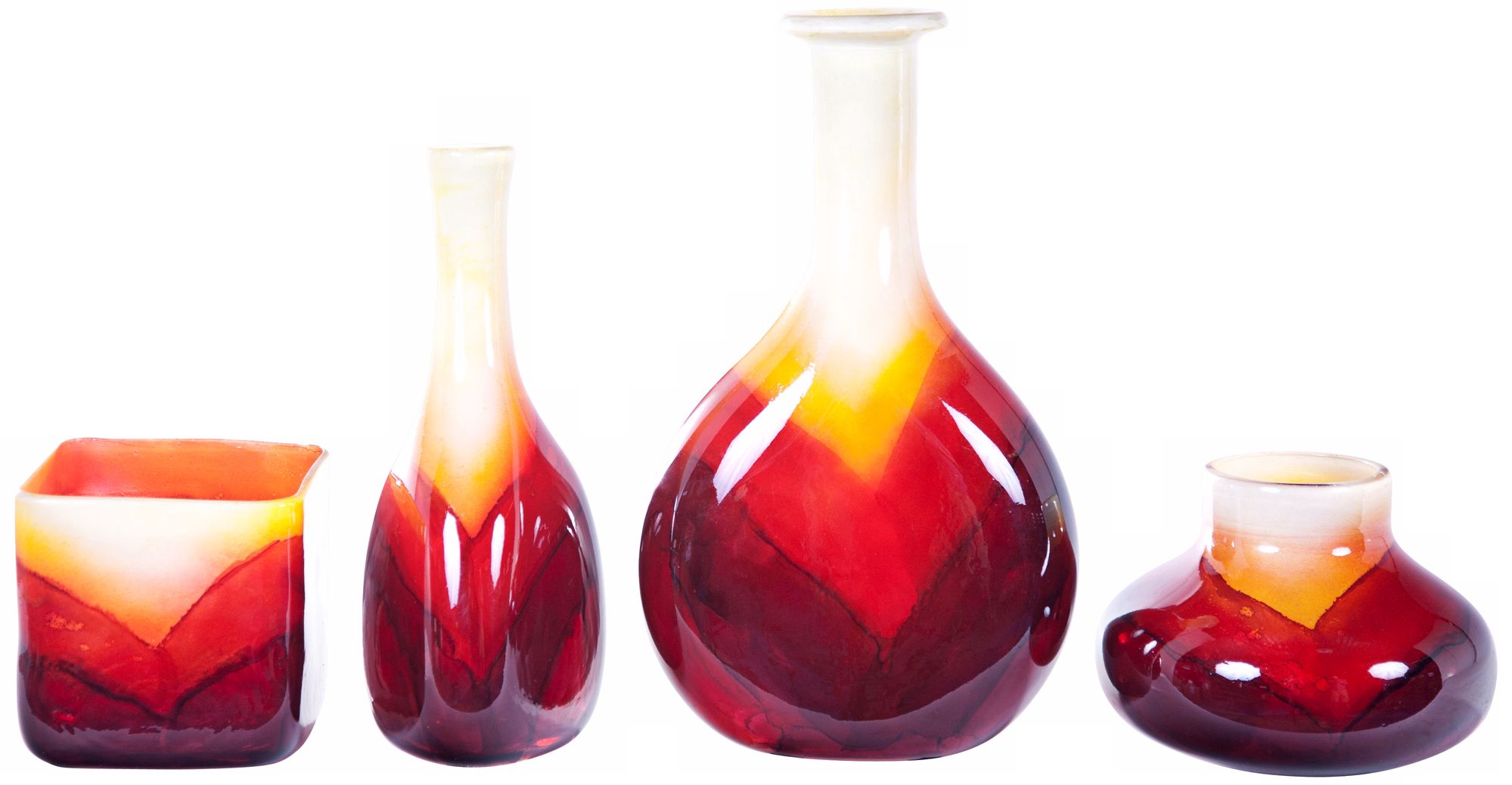 Corozon Four Piece Art Glass Decor Set