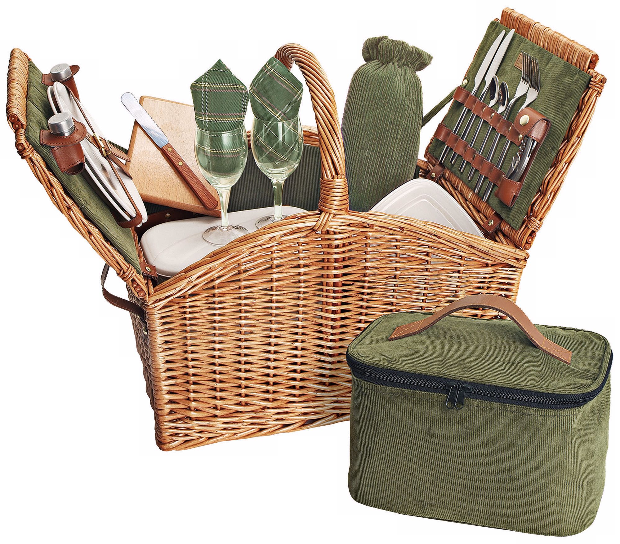 Picnic Time Somerset Wicker Picnic Basket Set