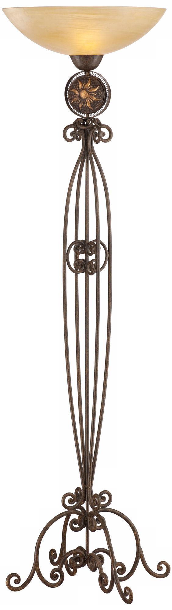 Possini Old World Medallion Torchiere Floor Lamp