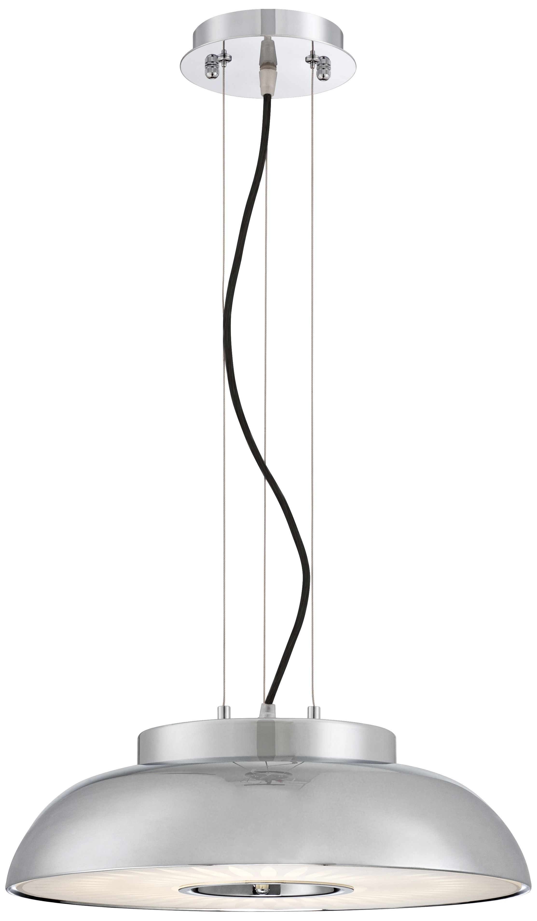 Possini Euro Cromo15 3/4" Wide Chrome and Black Pendant