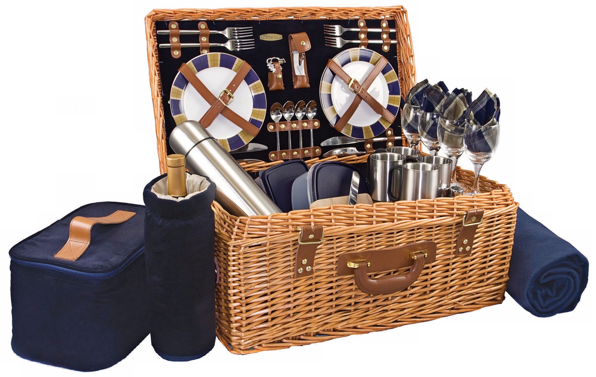 Picnic Time Windsor Willow Full-Service Wicker Picnic Basket