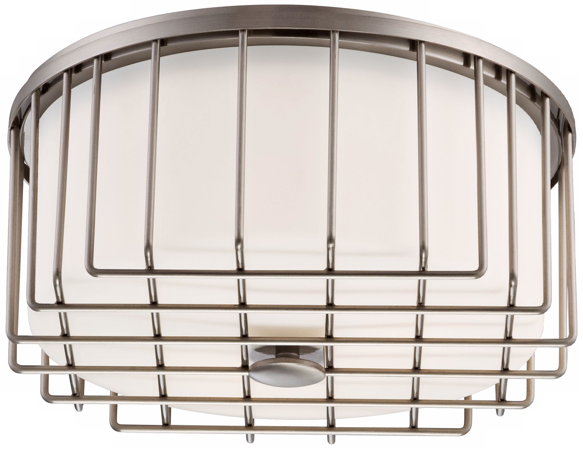 Metal Cage 3-Light Flush Steel Ceiling Light