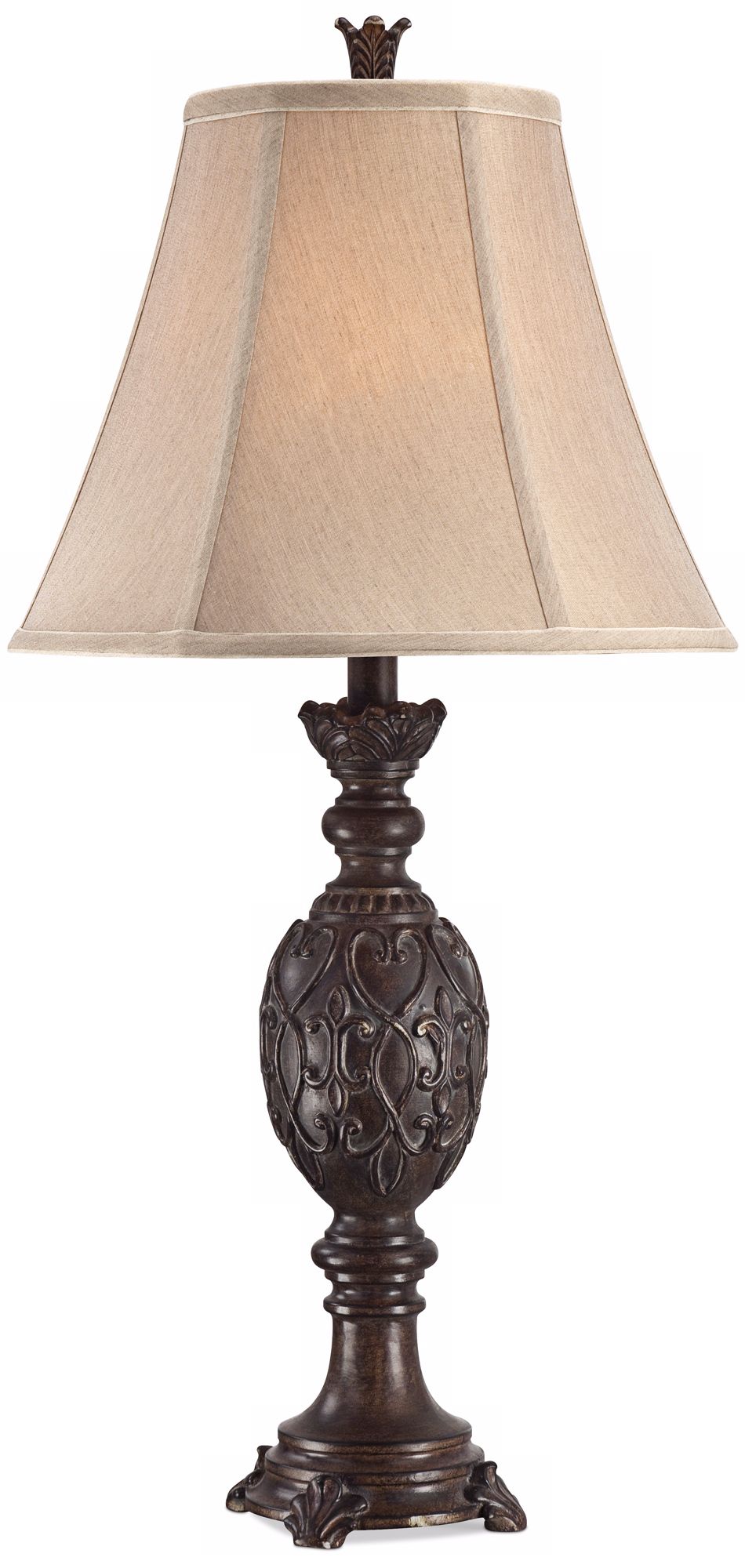 Scroll Font Weathered Wood Table Lamp