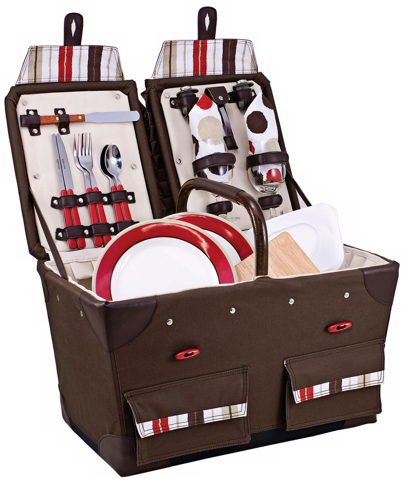 Picnic Time Moka Pioneer Canvas Picnic Basket Set