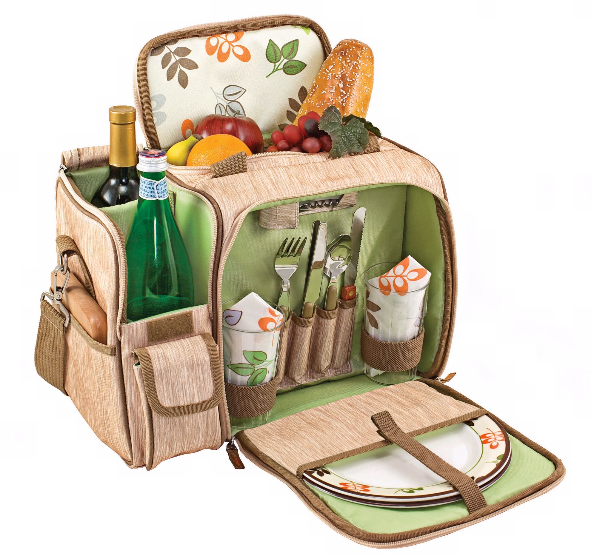 Picnic Time Botanica Malibu Canvas Picnic Basket Set
