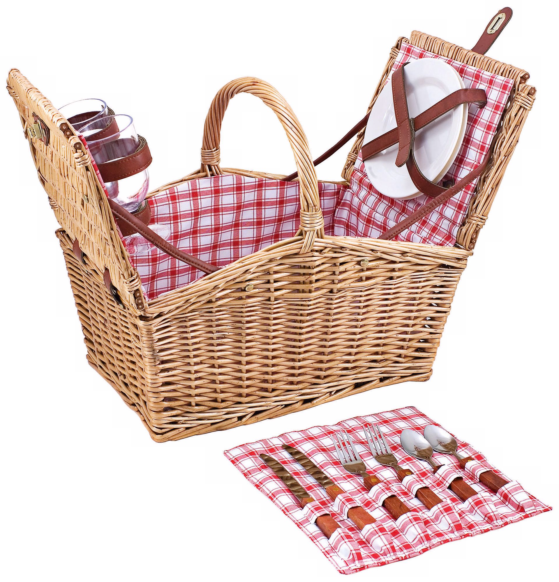 Picnic Time Piccadilly English Wicker Picnic Basket Set