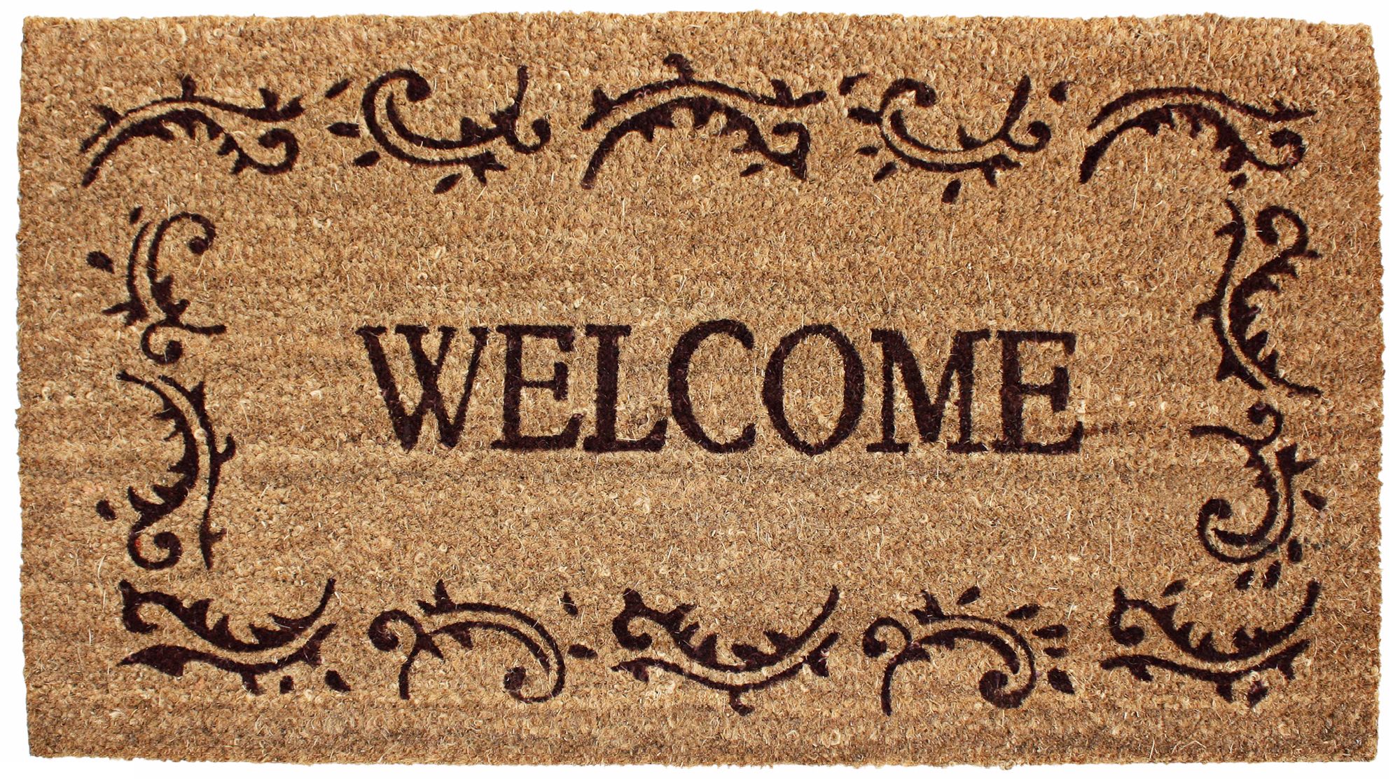 Welcome Filigree Printed Coir Doormat