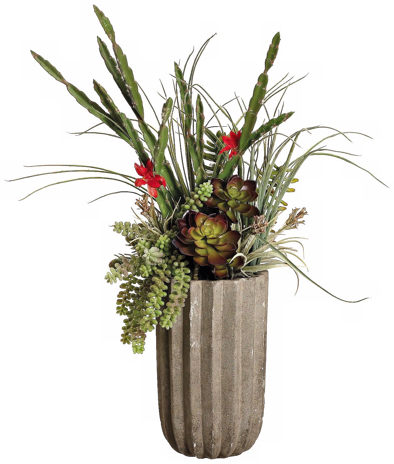Potted Succulents Faux Silk Floral Arrangement