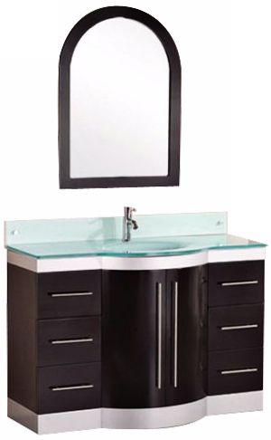 Jade Tempered Glass 48" Single Sink Vanity Set