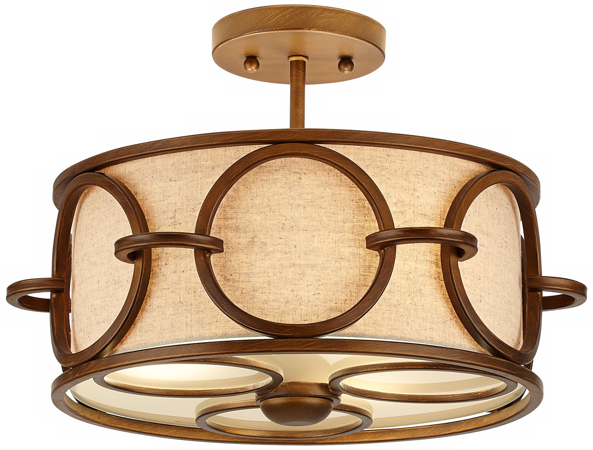 Pandora 14" Wide Semi-Flush Cinnamon Ceiling Light