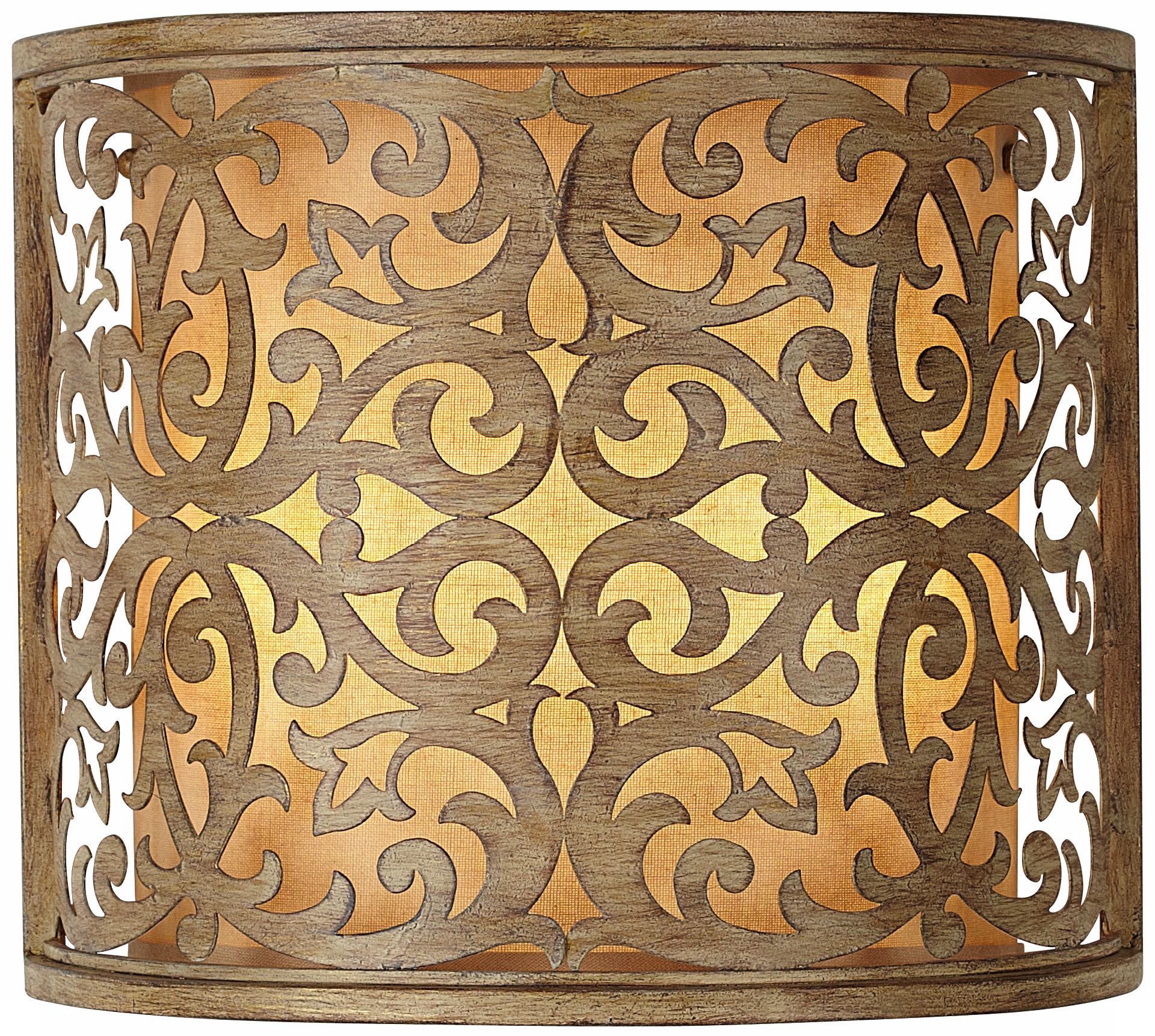 Carabel Brushed Champagne 12 3/4" Wide Wall Sconce