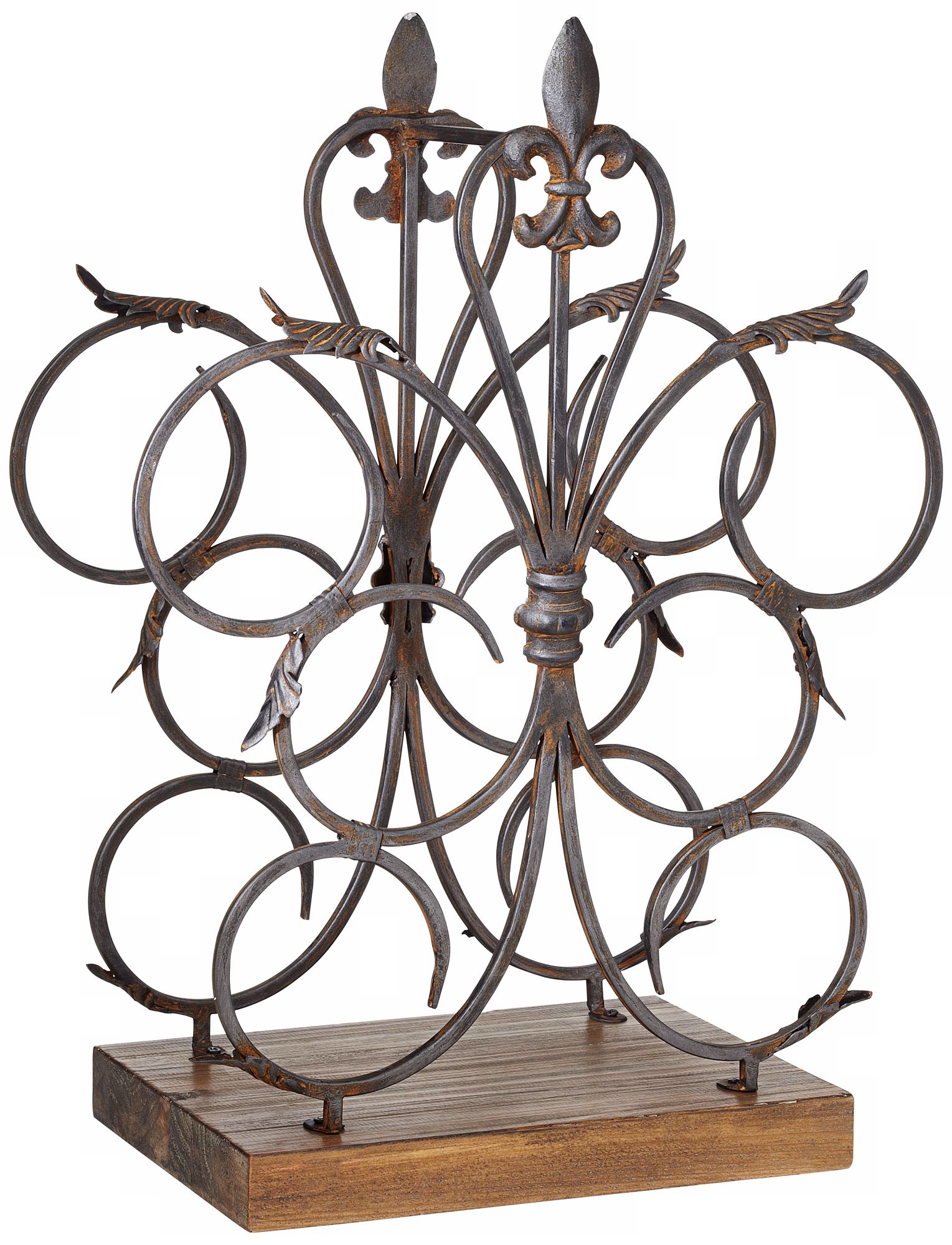 Fleur-de-Lis 6-Bottle Table Wine Rack