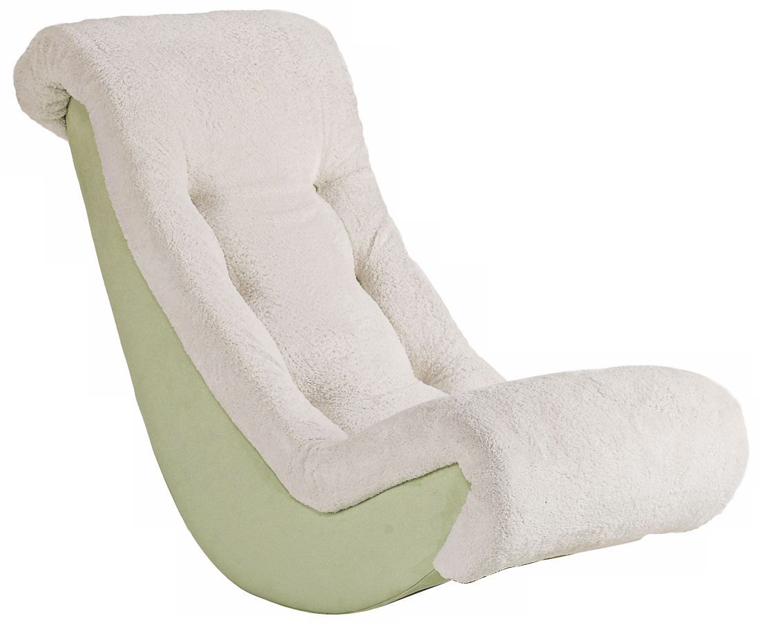 Lime Green Kids Banana Rocker Chair with Sherpa Back