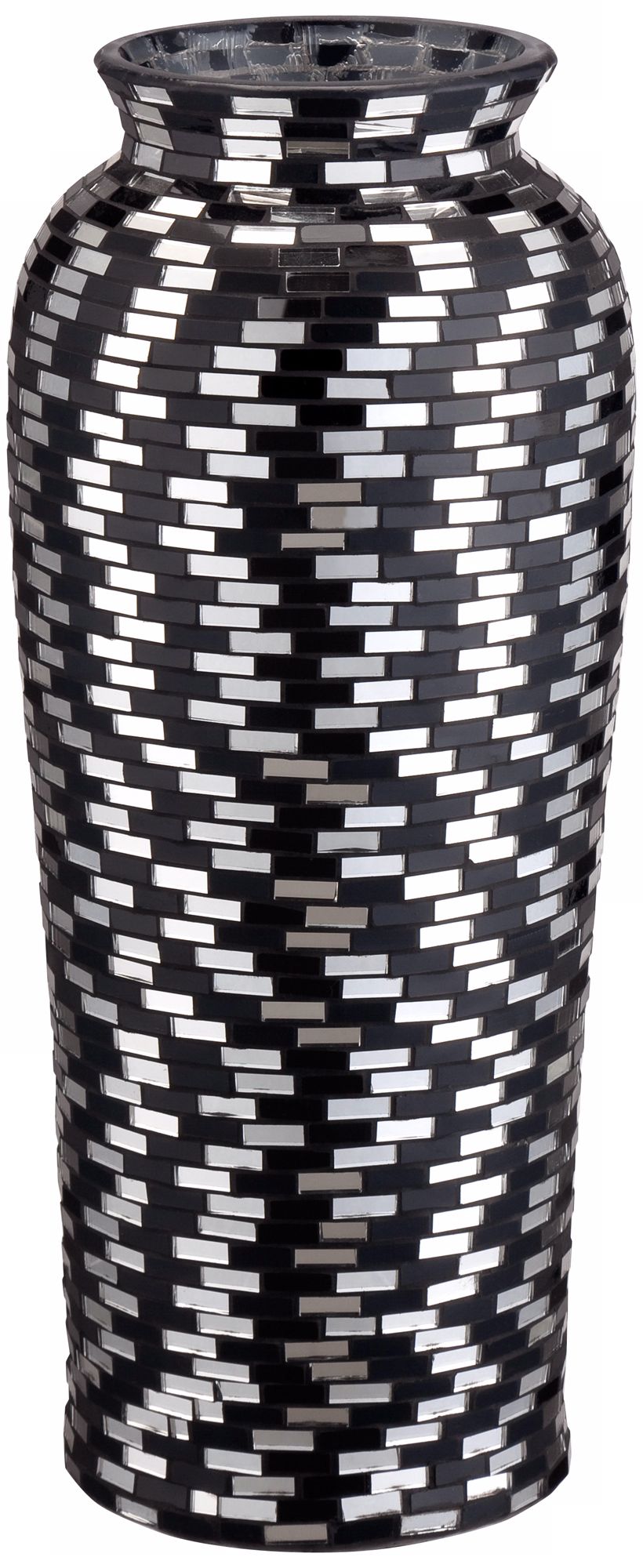Black and White Mosaic Ceramic Vase