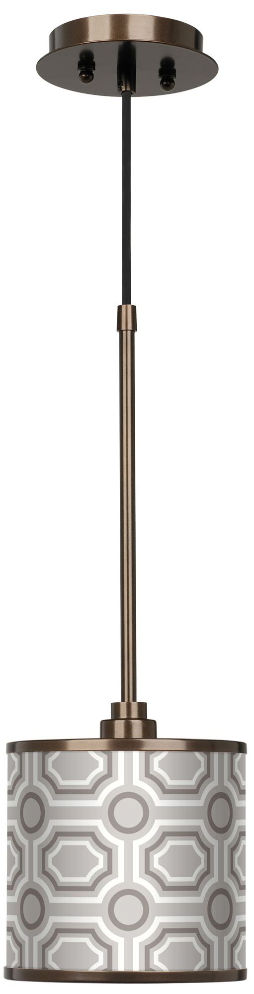 Luxe Tile Giclee Glow Bronze Mini Pendant Light
