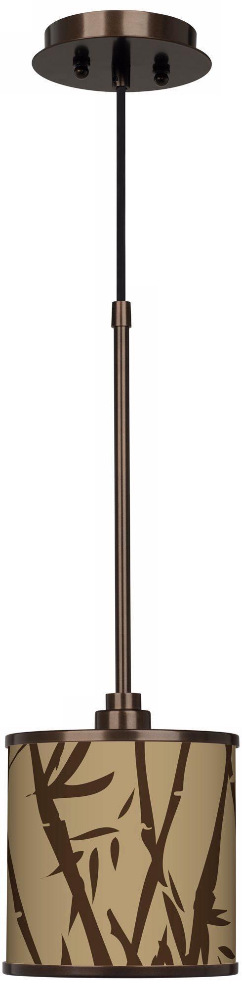 Earth Bamboo Giclee Glow Bronze Mini Pendant Light