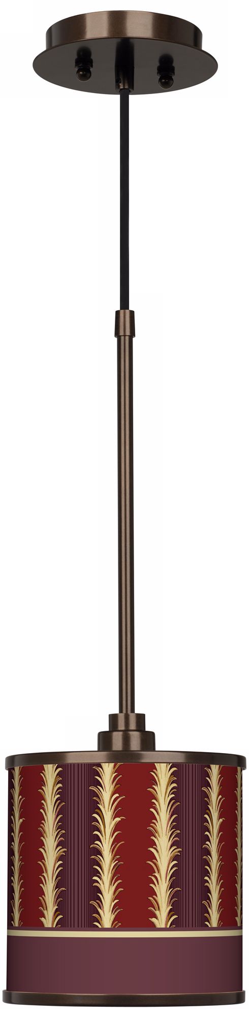 Stacy Garcia Lexington Stripe Cinnamon 7" Bronze Pendant