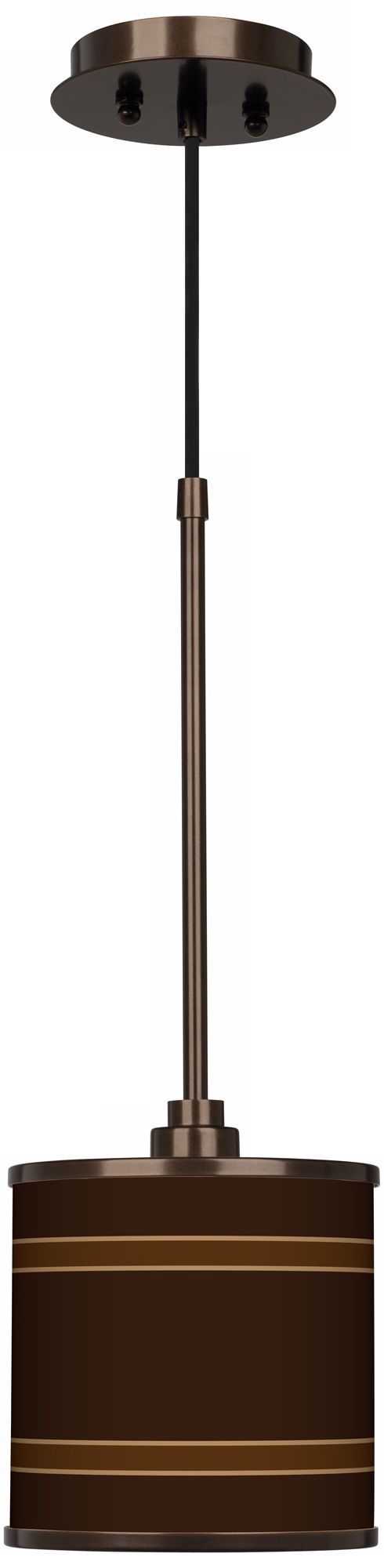 Saratoga Stripe Giclee Glow Bronze Mini Pendant Light
