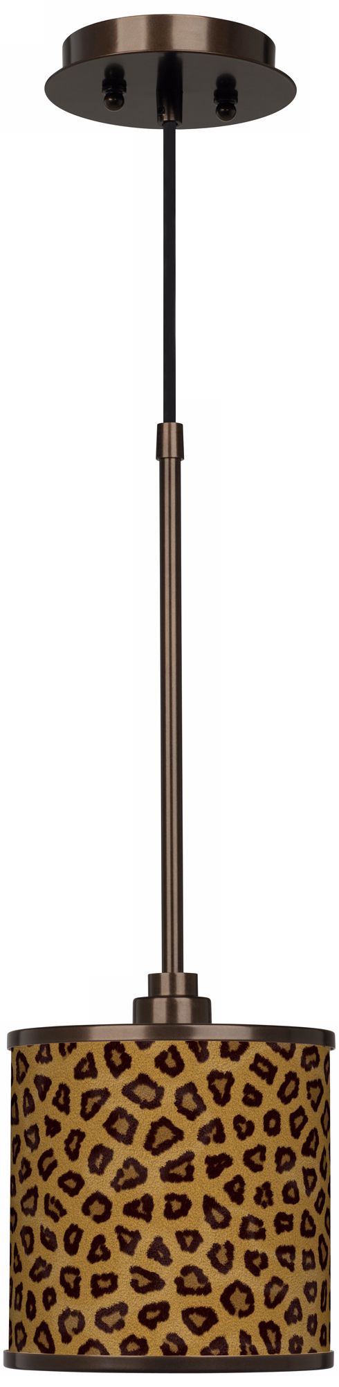 Safari Cheetah Giclee Glow Bronze Mini Pendant Light