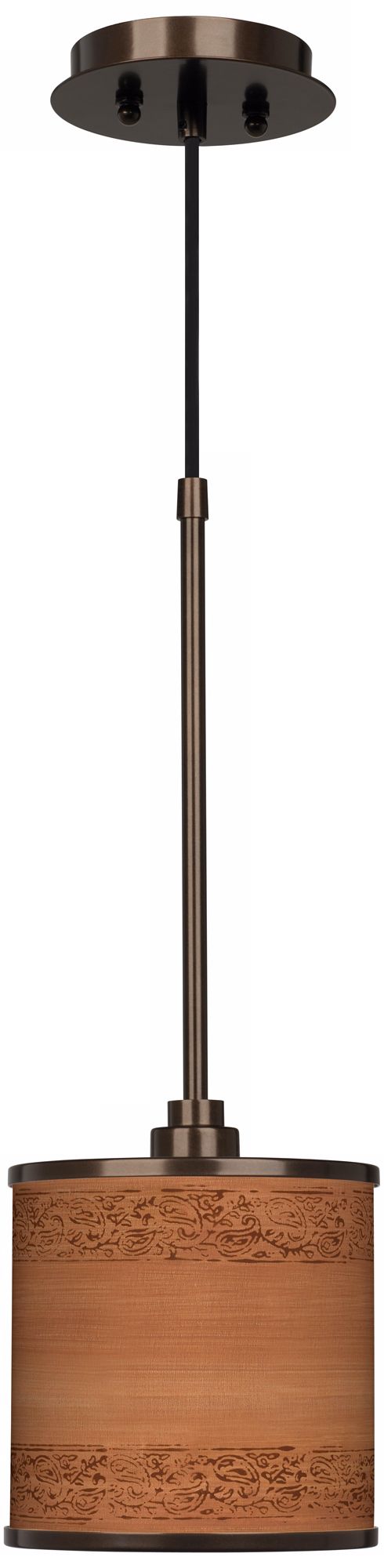Paisley Trim Giclee Glow Bronze Mini Pendant Light