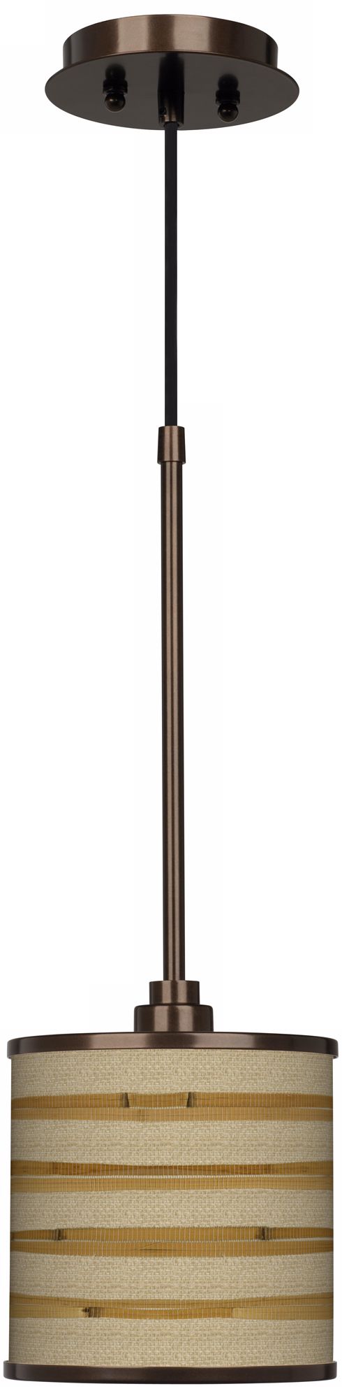 Bamboo Wrap Giclee Glow Bronze Mini Pendant Light