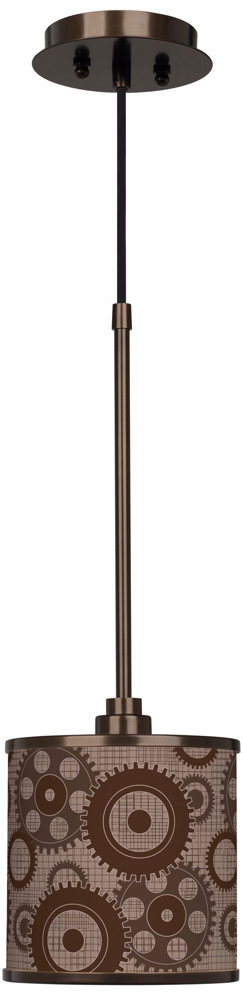 Industrial Gears 7" Wide Bronze Mini Pendant Light