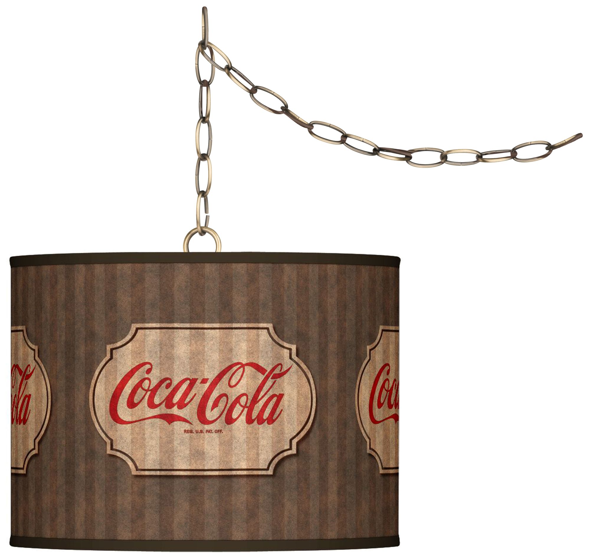 Coca-Cola&reg; Vintage Brown 13 1/2" Brass Swag Pendant