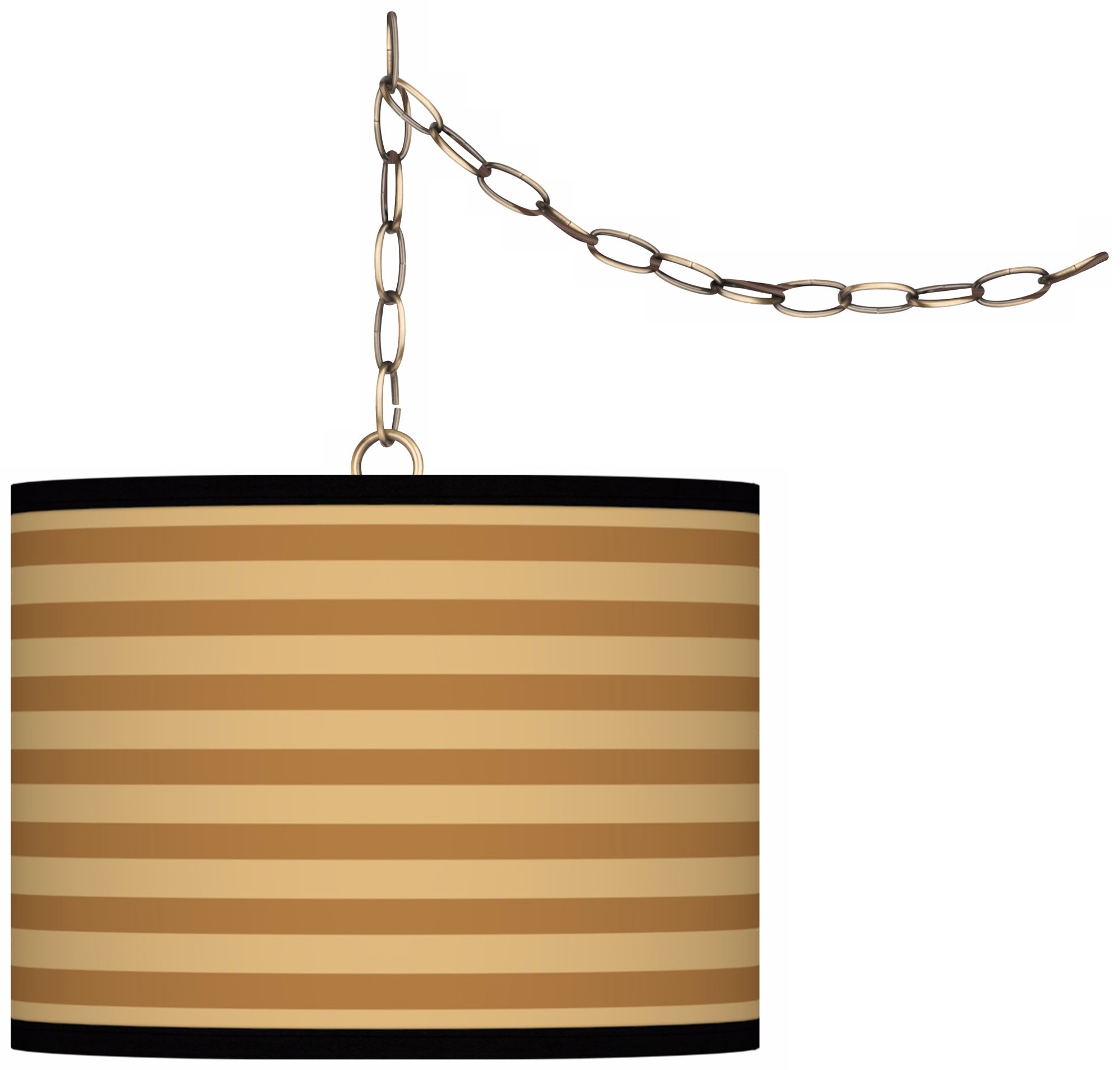 Butterscotch Parallels 13 1/2" Antique Brass Swag Pendant
