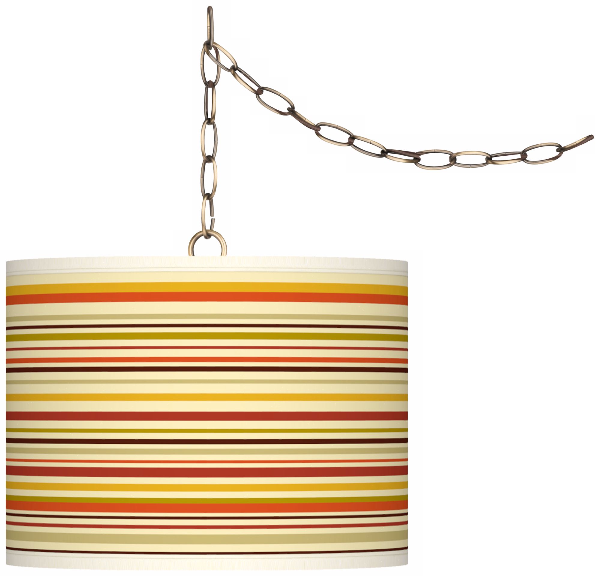 Stacy Garcia Lemongrass Stripe 13 1/2" Brass Swag Lamp