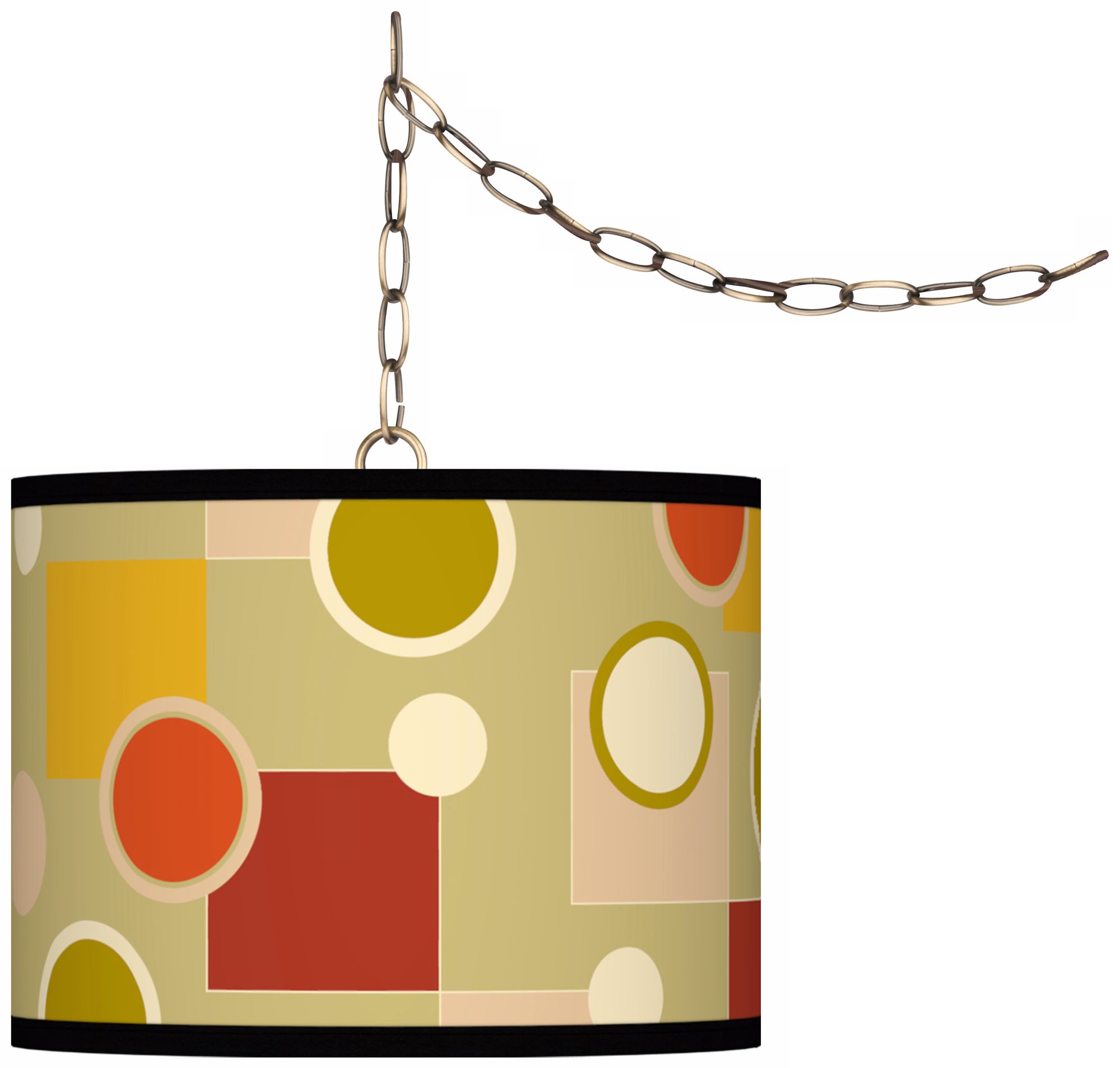 Retro Citrus Medley Giclee Glow 13 1/2" Brass Swag Light