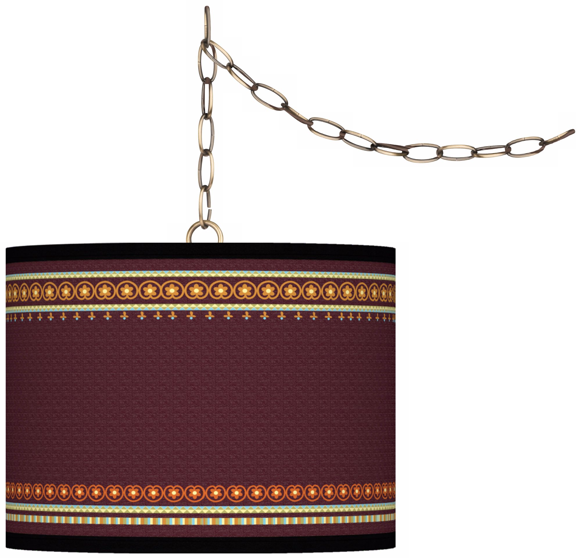 Stacy Garcia Ebro Garnet 13 1/2" Brass Swag Pendant