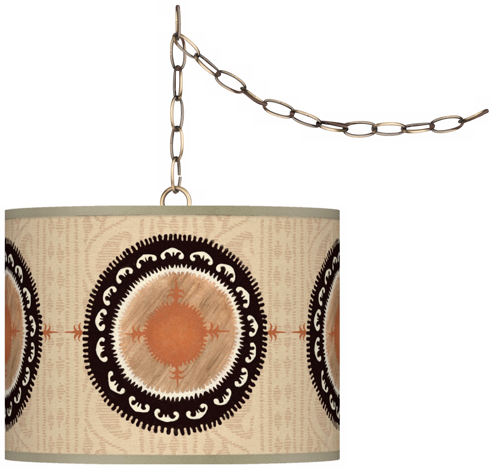 Travelers Compass Giclee Glow 13 1/2" Brass Swag Pendant