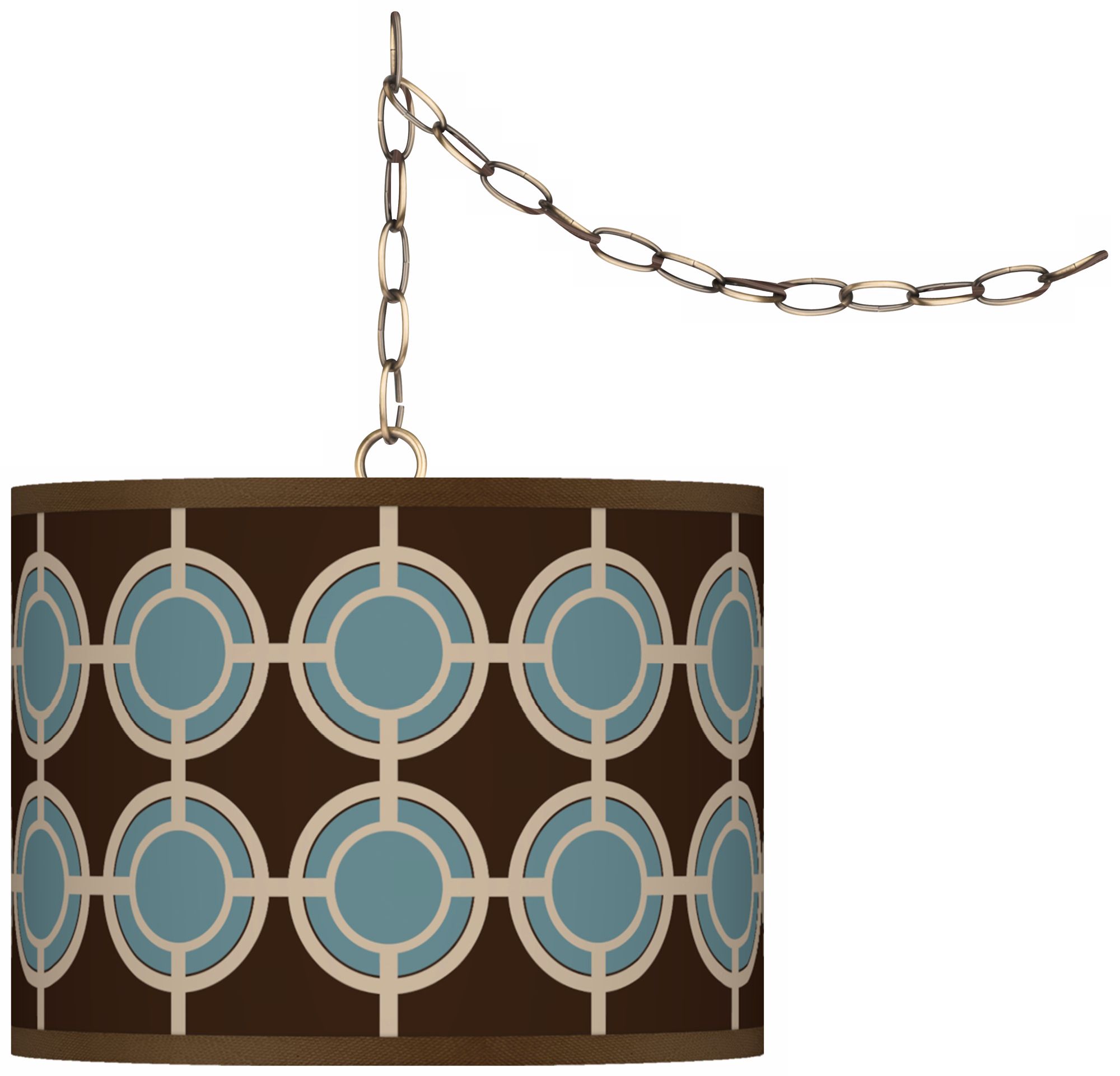 Stacy Garcia Porthole Giclee Glow 13 1/2" Brass Swag Lamp